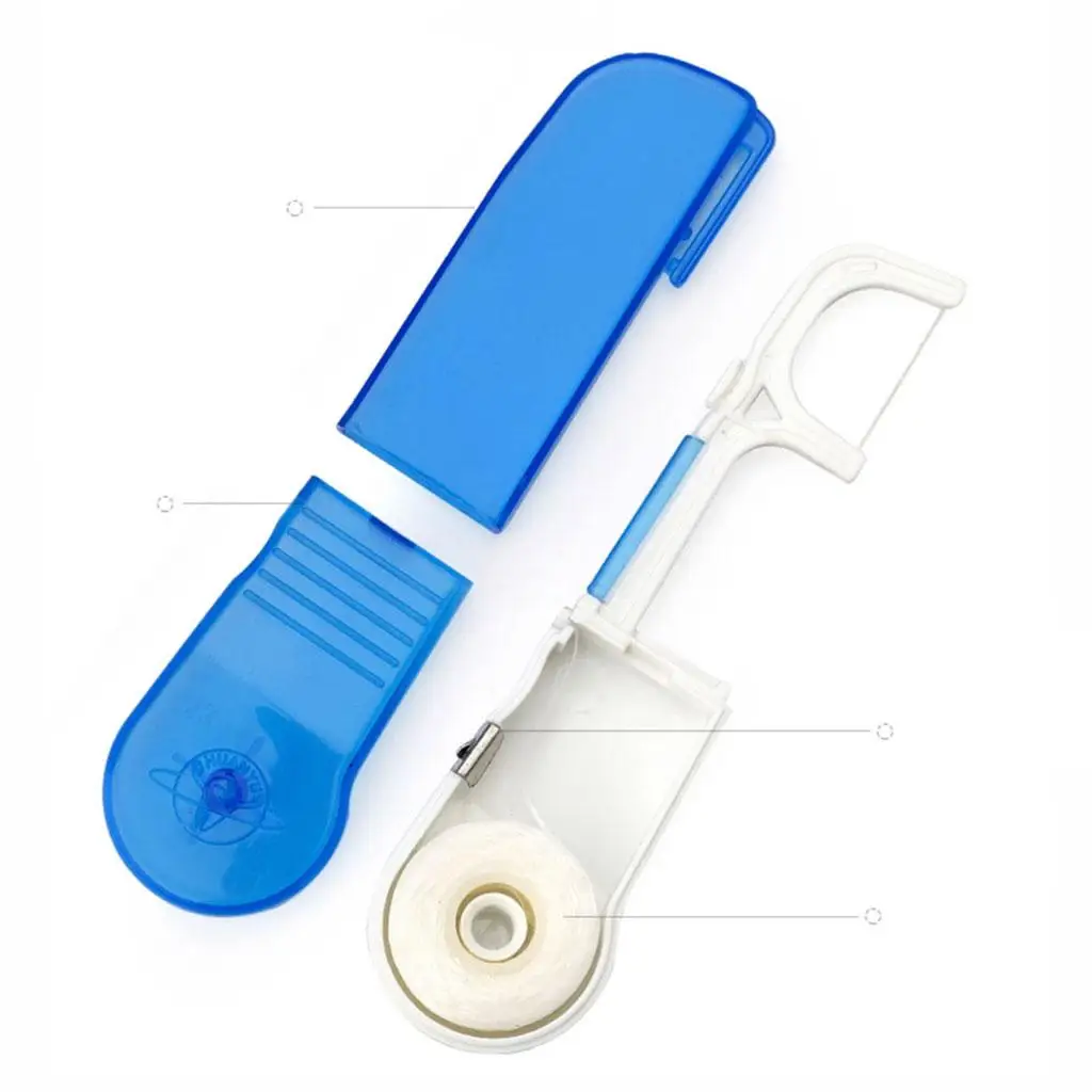 Floss Holder Removable Floss Wand Dental Flosser Toothpick with Case Teeth Floss Kit for Braces and Implants
