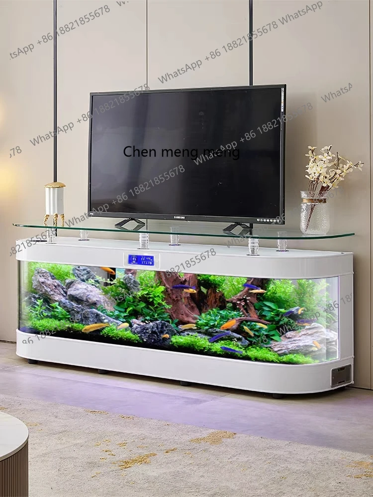 

TV cabinet glass fish tank smart aquarium living room household, ecological water-free