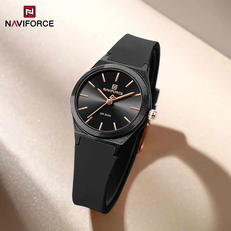 

Оригинальный бренд NAVIFORCE, деловые женские наручные часы, повседневное дикое платье, часы с силиконовым ремешком, водонепроницаемые женские часы высокого качества