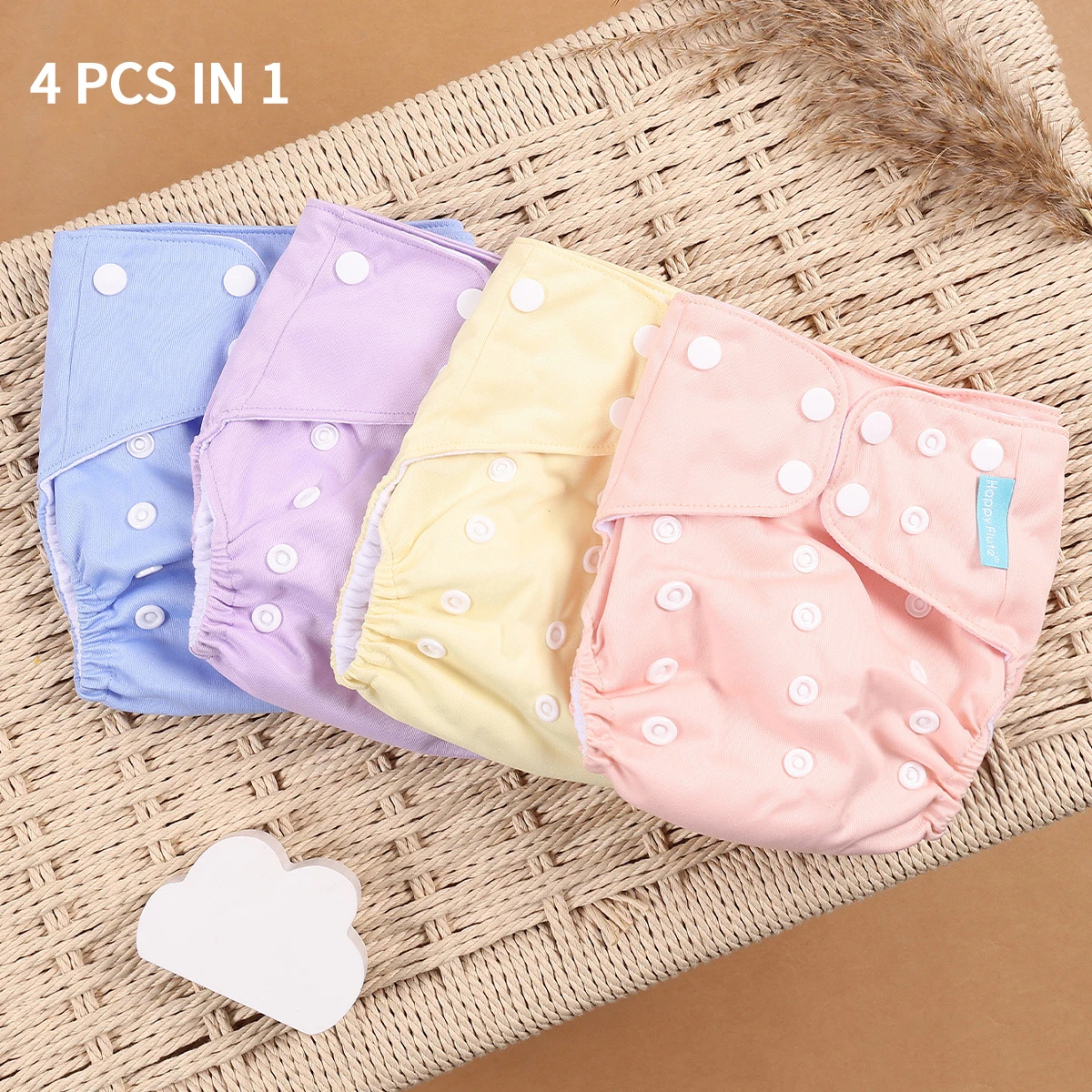 New OS Pocket Nappy Set Adjustable 8pcs Diape+8pcs Bamboo Charcoal Insert Waterproof&Reusable Washable Baby Diaper