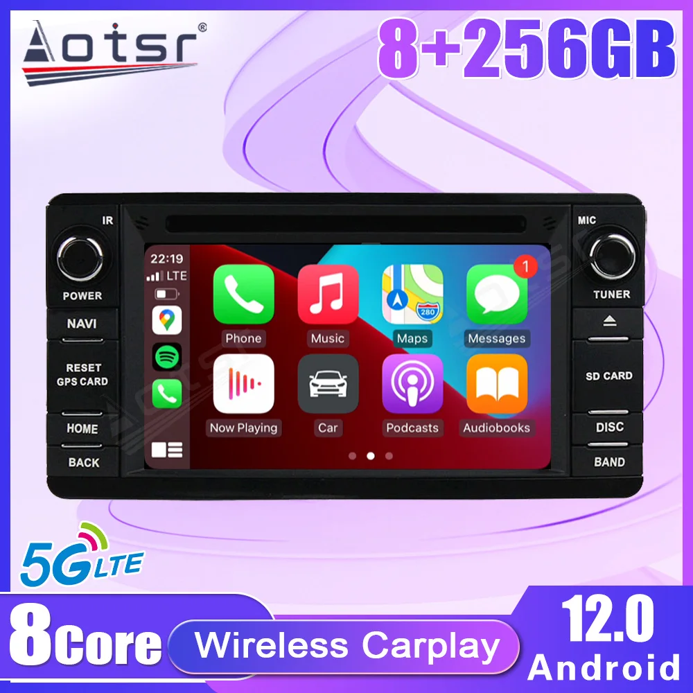 2 Din Android 12 Carplay Car Radio for Mitsubishi Outlander 2014  Multimedia Video Player QLED screen GPS 5G LTE Stereo 8 core