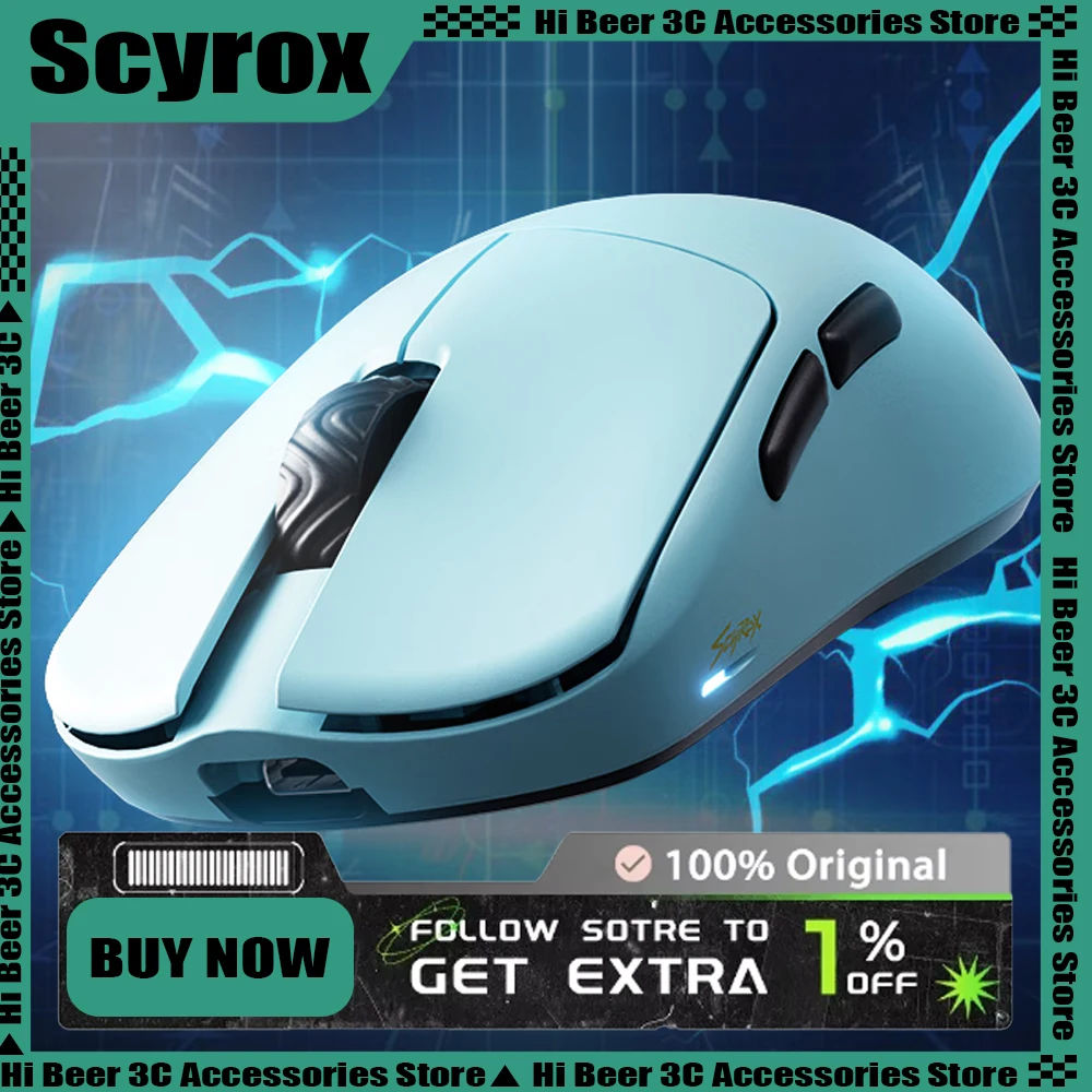 In-Stock Scyrox V6 Wireless Gaming Mouse PAW3950 Low Latency Esports Mouse Lightweight Ergonomic Customized Mice PC Accessories