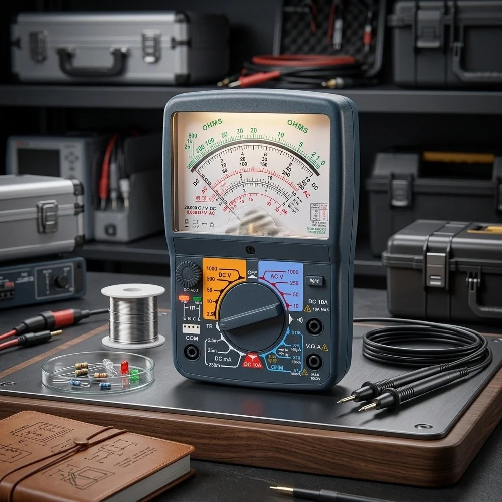 KT8260L Handheld Analog Multimeter AC/DC Voltmeter Ohmmeter With Backlight, Wide Range 600V 20MΩ Tester For Electrician