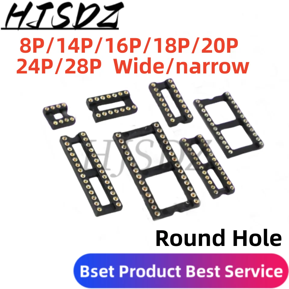 10 szt. Okrągłe złącze gniazdo IC DIP 8 14 16 18 20 24 28 40 pin gniazda DIP8 DIP14 DIP16 DIP18 DIP20 DIP28 DIP40 pins