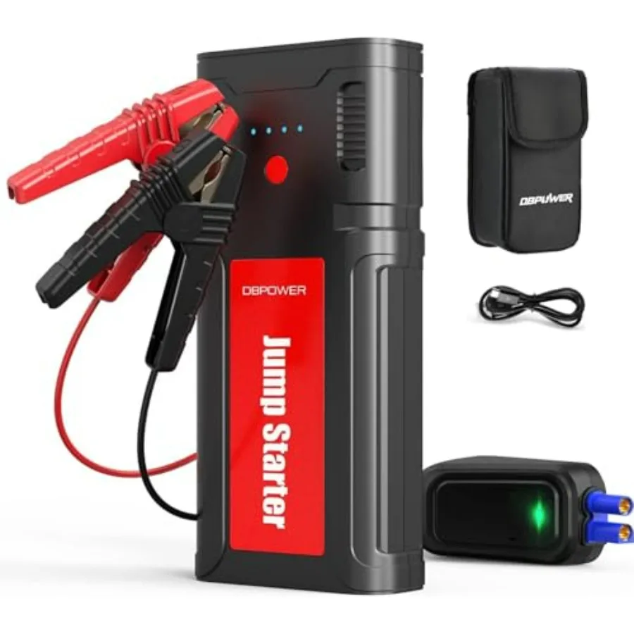 

Portable 2750A Peak 76.96Wh Jump Starter for 12V Car Battery with Smart Clamp Cables LED Light Quick Charger Up to 10L Gas/8L D