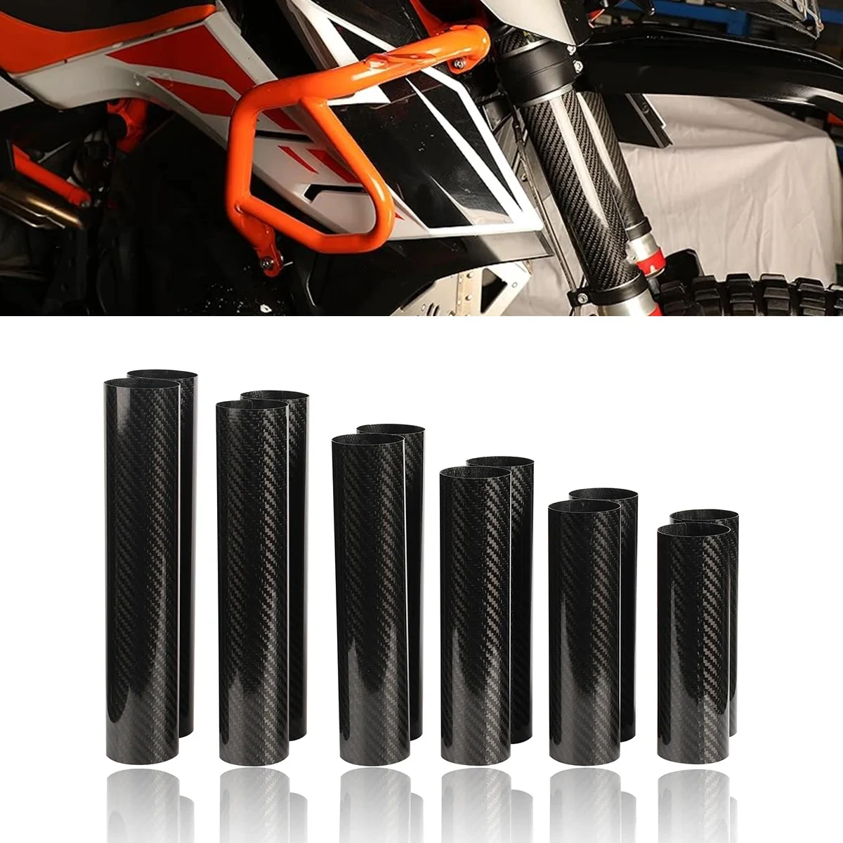 Motorcycle 160-260MM Carbon Fiber Adjustable Front Fork Shock Guard Protector For KTM EXC SX SXF XC XCF XCW 125 250 350 450 530