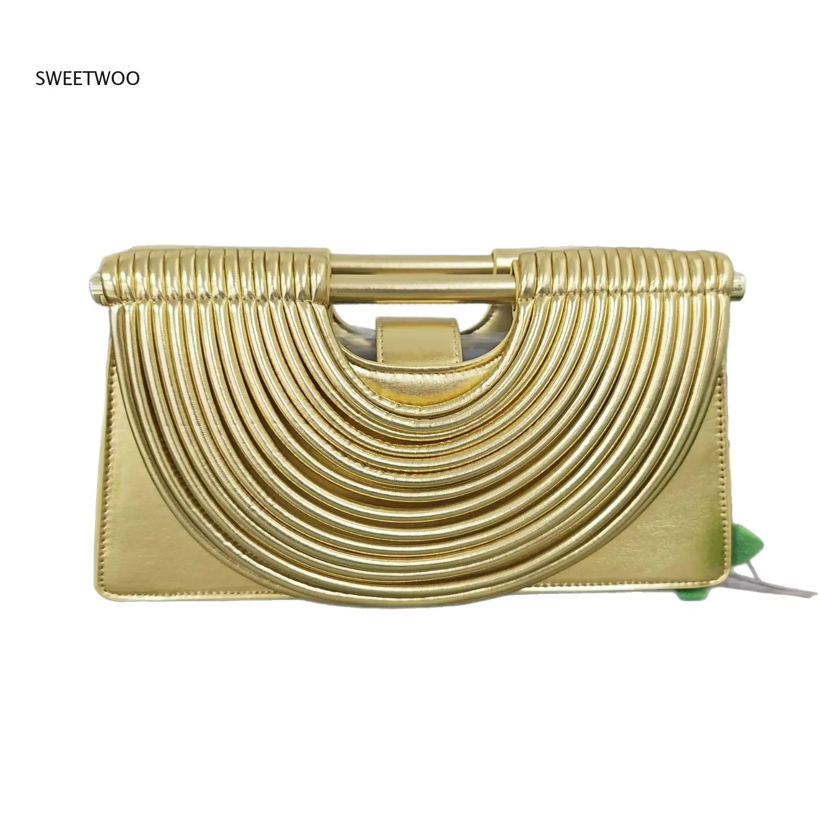 

Women Woven Handle Evening Clutch Bag Unique Design Fashion Party Handbag for Ladies
