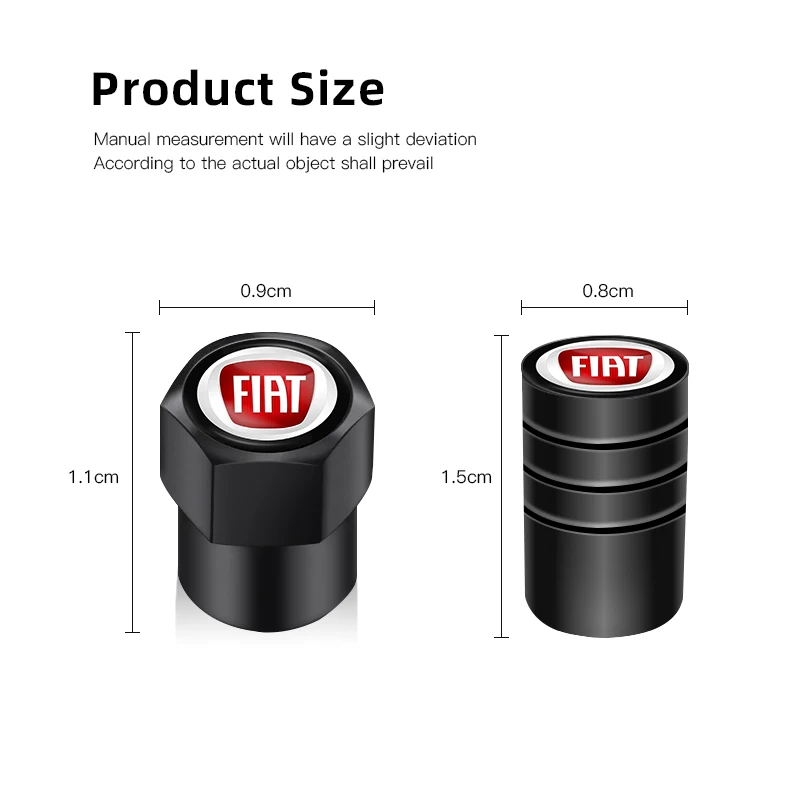 4 قطعة ثلاثية الأبعاد الإطارات المعدنية صمام قبعات سيارة الإطارات الهواء ينبع غطاء لشركة فيات أبارث 500 تيبو FR الباندا أرجو فريمونت فياجيو برافو بونتو دوبلو #2