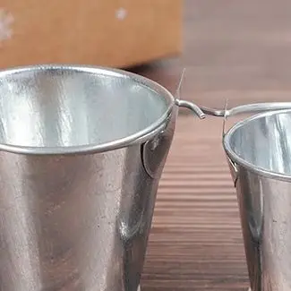 1Pcs Hot Dollhouse Miniature Metal Bucket Model Mini Kitchen Decoration Ornaments Children's Play House Small Bucket Toys