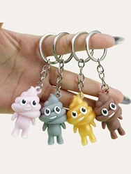 Symplectic Cute Creative Spoof Poop Keychain Personality Toilet Key Ring Evil Fun Gift Poop Car Bags Pendant Decompression Toy