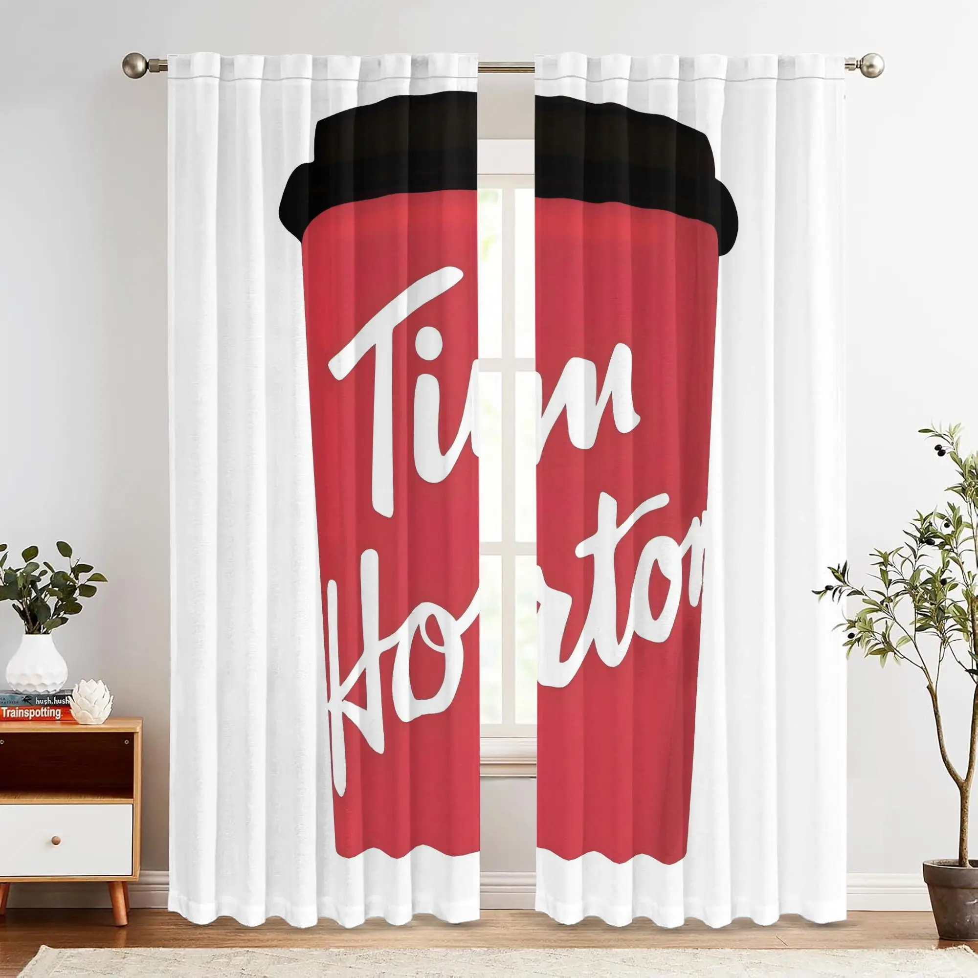Trendy Red Typography Curtains Window Drapes Modern Quote Decor for Living Room Bedroom Home Window Treatment