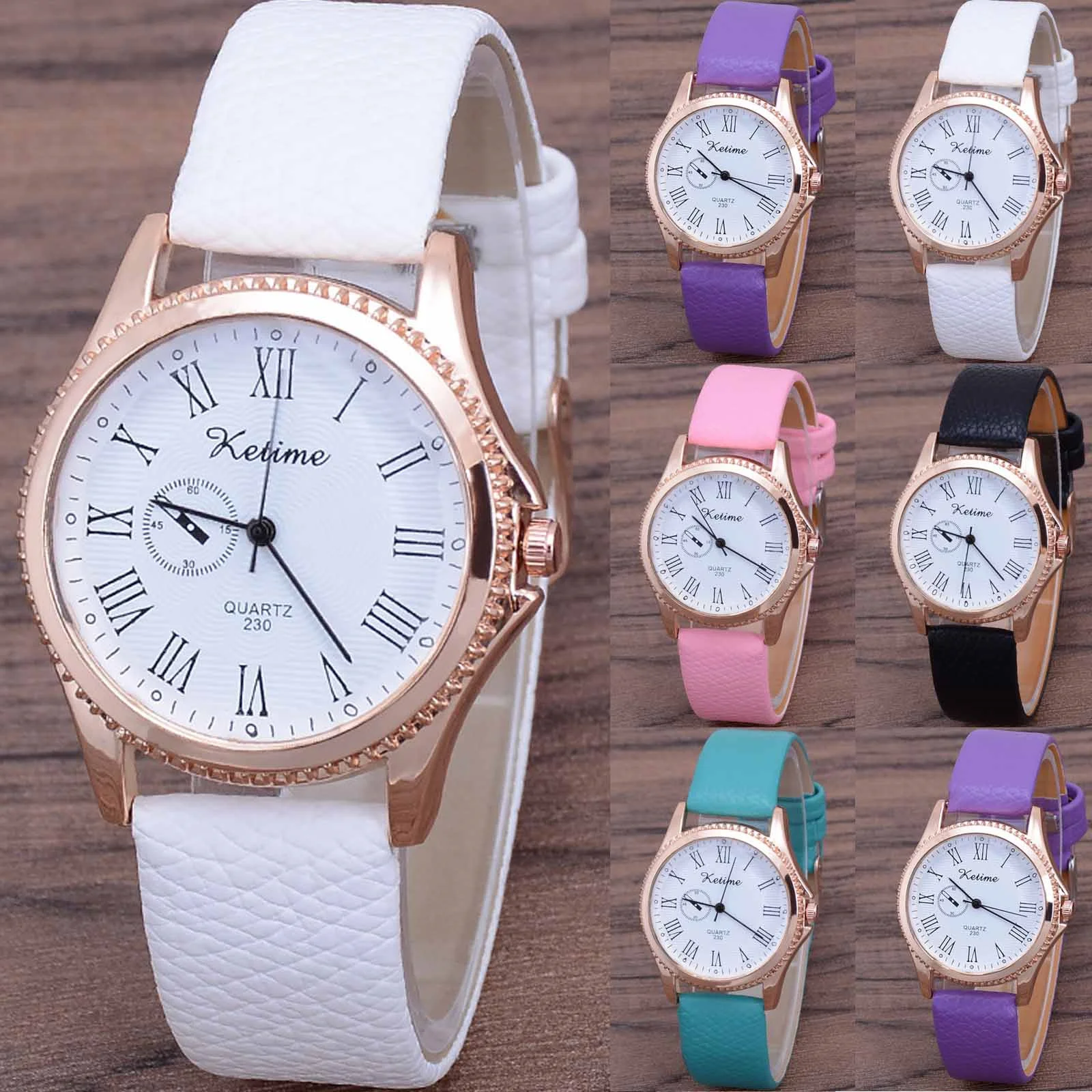 

New White Watch For Women Fashion Dress Ladies Quartz Wristwatch Waterproof Clock Simple Leather Women Watch Montre Femme