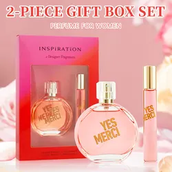 Eau de Parfum Spray Coffret Set Gift for Women YES MERCI 1.7 Oz and 0.34 oz EDP Set Women's Fragrance Sets Long Lasting