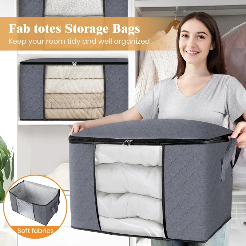 Large Foldable Storage Bag Clothes Travel Suitcases Organizer Reusable Shopping Bags Blanket Storage Bags Storage Containers view 2