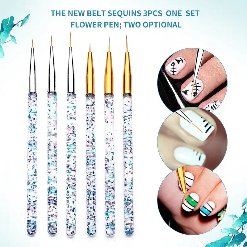 

3Pcs/set Nail Art Stripes Lines Liner Drawing Brush UV Gel DIY Tips Painting Pen Manicure Tools