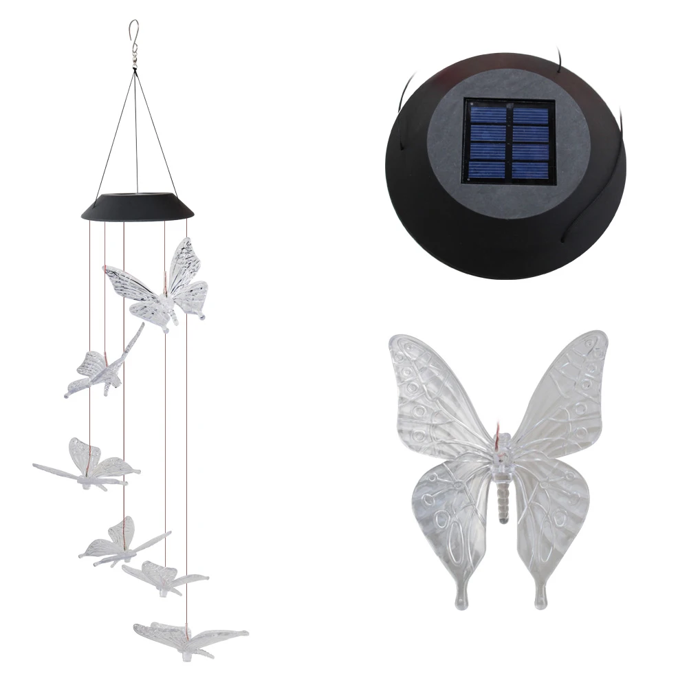

Light Solar Powered Wind Chime Hanging LED Decoration Colorful LEDs Automatic Sensor Outdoor Indoor Yard Garden