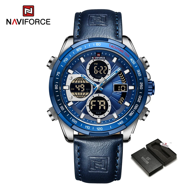 Neue NAVIFORCE Uhren für Männer Leder Herren Militär Sport Wasserdichte Uhr Quarz Armbanduhr Chronograph Männliche Uhr