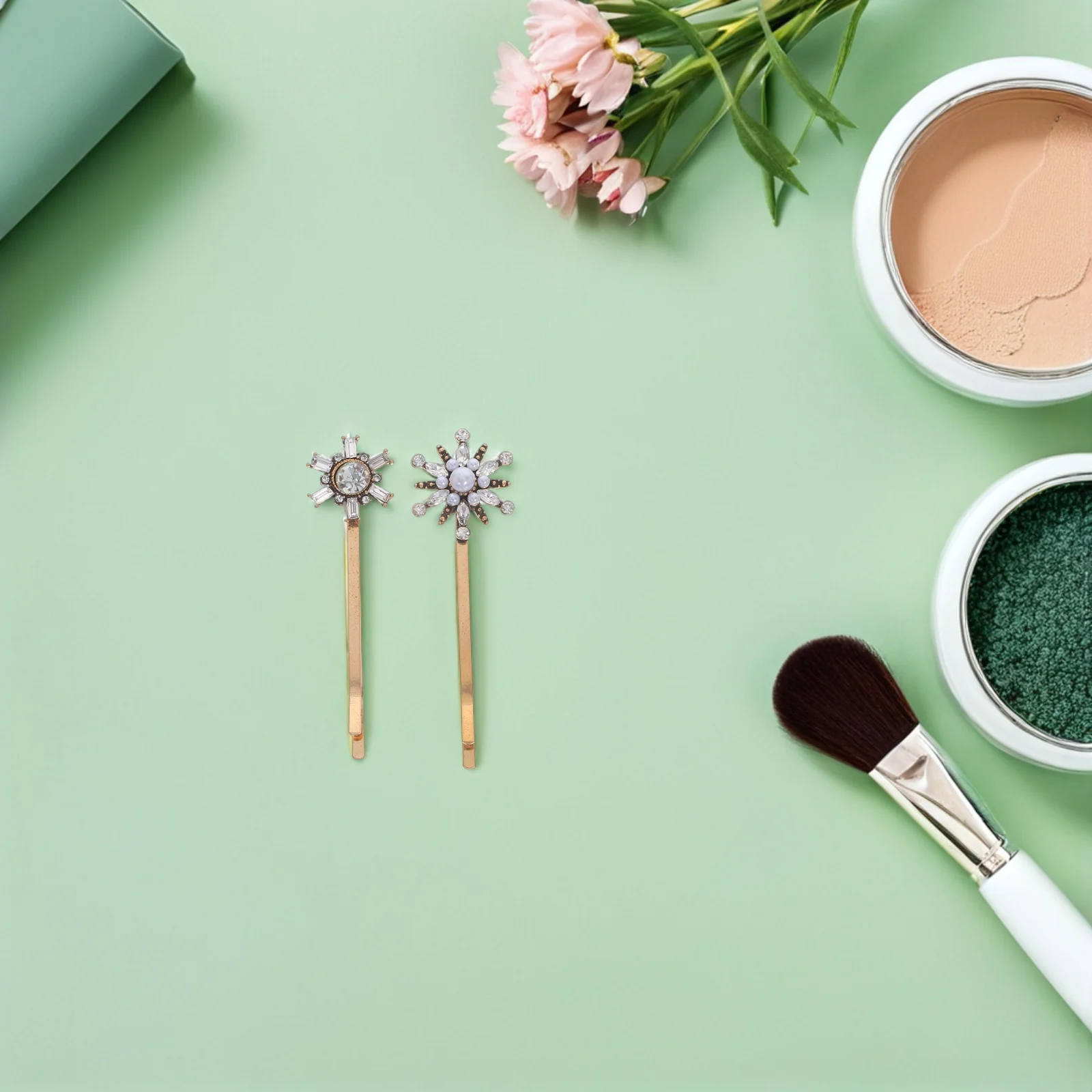 

4Pcs Retro Rhinestone Barrettes Women Simulation Pearls Hair Clips Elegant French Side Bangs Accessories Styling