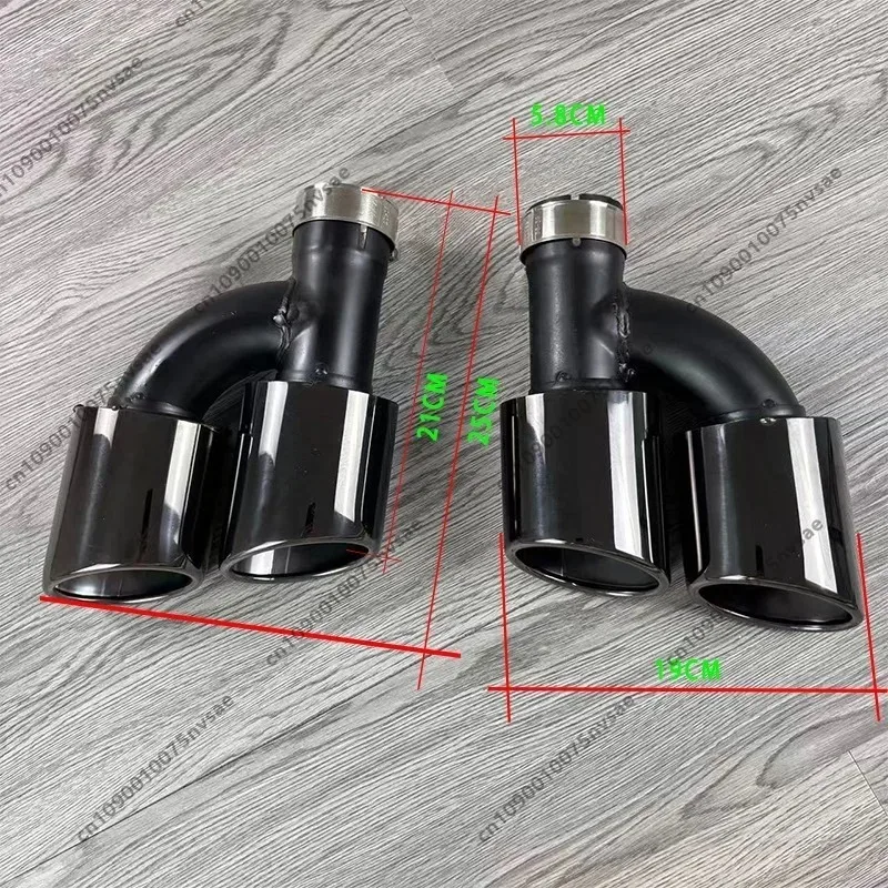 Picture 4: For Audi  A6 A7 C7 2012-2018 To Modify S6 S7 C7 Car Tailpipe Stainless Steel Black Clamp Type Exhaust Pipe Muffler Tip Tuning