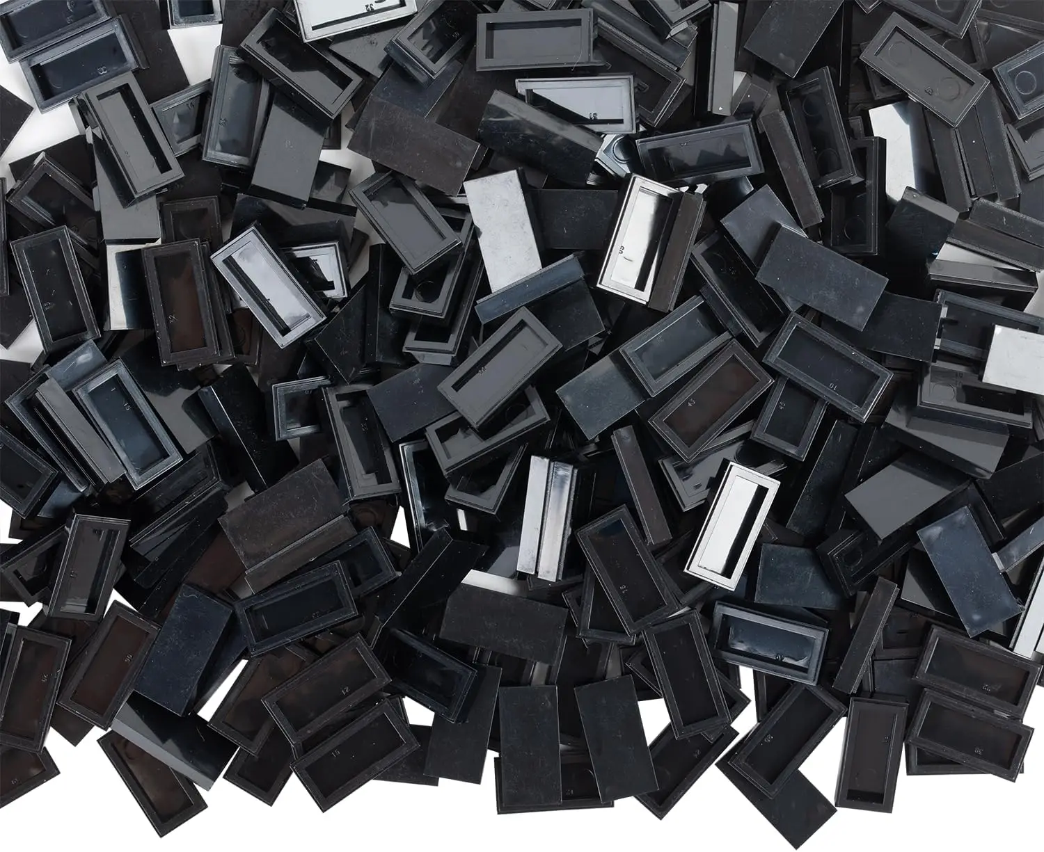 

Black 1x2 Tiles | 550 PCS | Bulk Building Toy Set Great for Dots, Building Blocks, Mosaic, Classroom, Educational, Part 3069 | 1