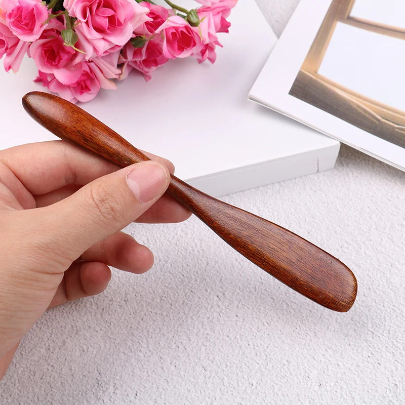 (N) 1Pcs Delicate Natural Wooden Butter Knife Cheese Spreader Handcraft Kitchen Tool