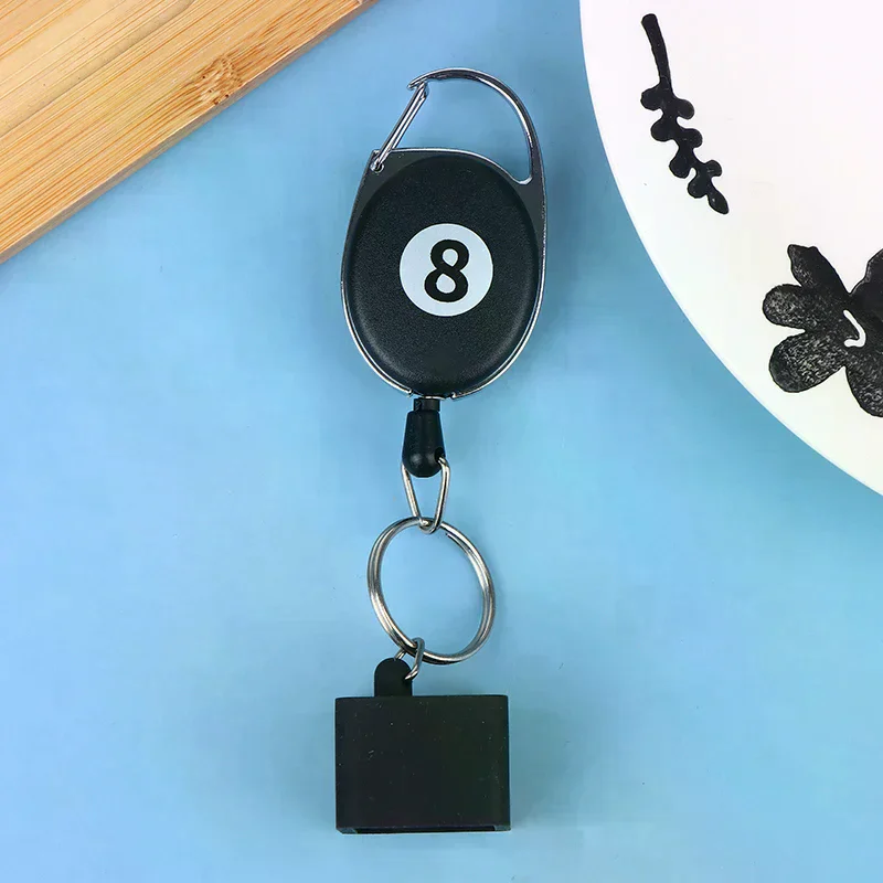 1 قطعة البلياردو الأسود تصغير الطباشير حامل السنوكر تجمع جديلة الطباشير حامل المفاتيح قابل للسحب حبل الطباشير حامل ث تصاعد كليب #5