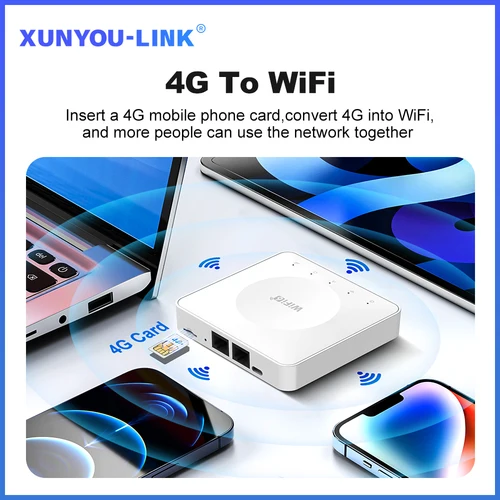 Imagen 2 del producto XUNYOU-LINK 4G LTE WiFi Router WiFi 6 300Mpbs 4G módem compatible con 32 dispositivos interfaz Typc-C enrutador de bolsillo inalámbrico punto de acceso móvil