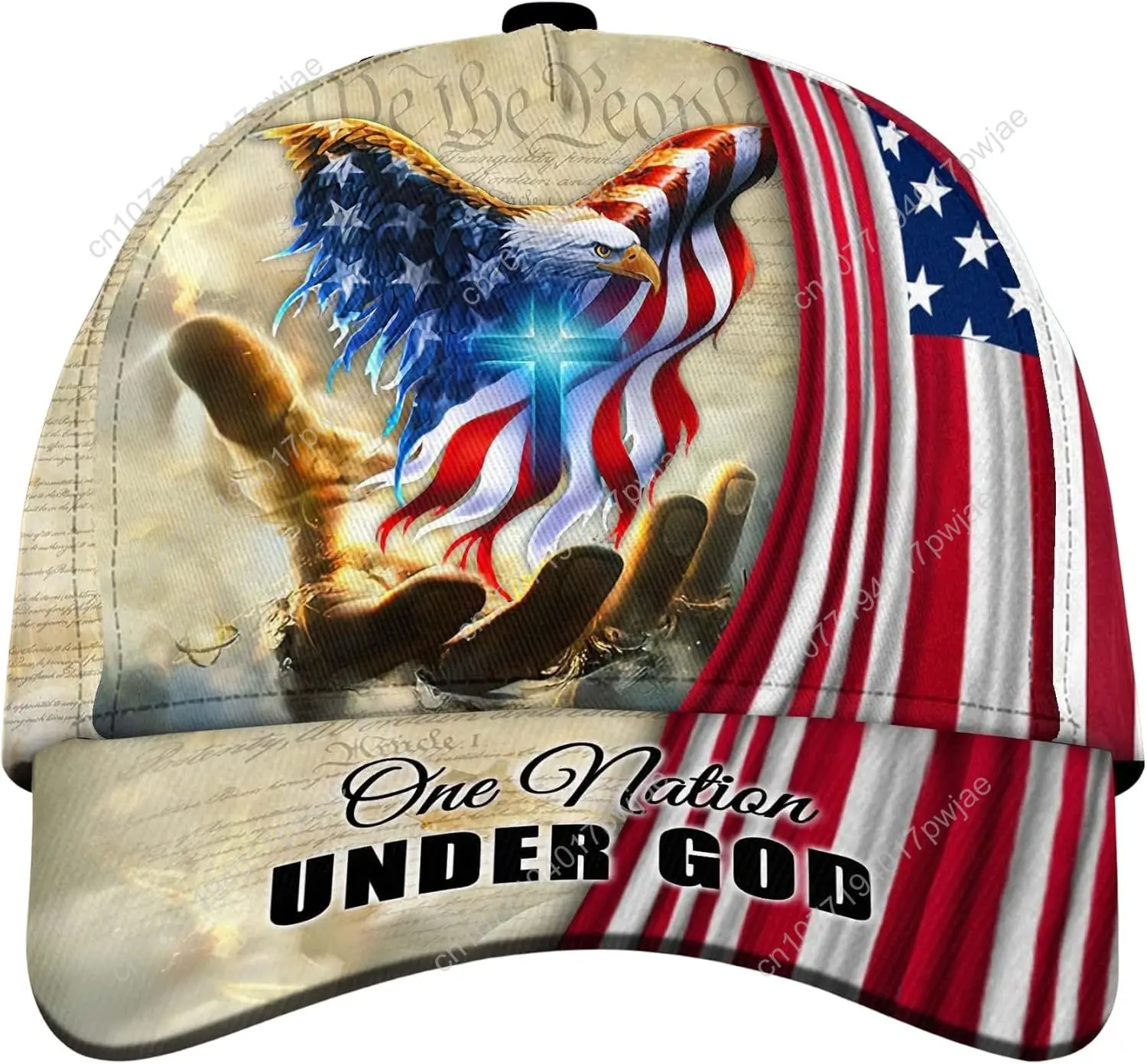 CleveFit 3D-geprint, One Nation Under God-baseballpet, American Eagle-hoed voor Amerikaanse patriots, unieke designhoed