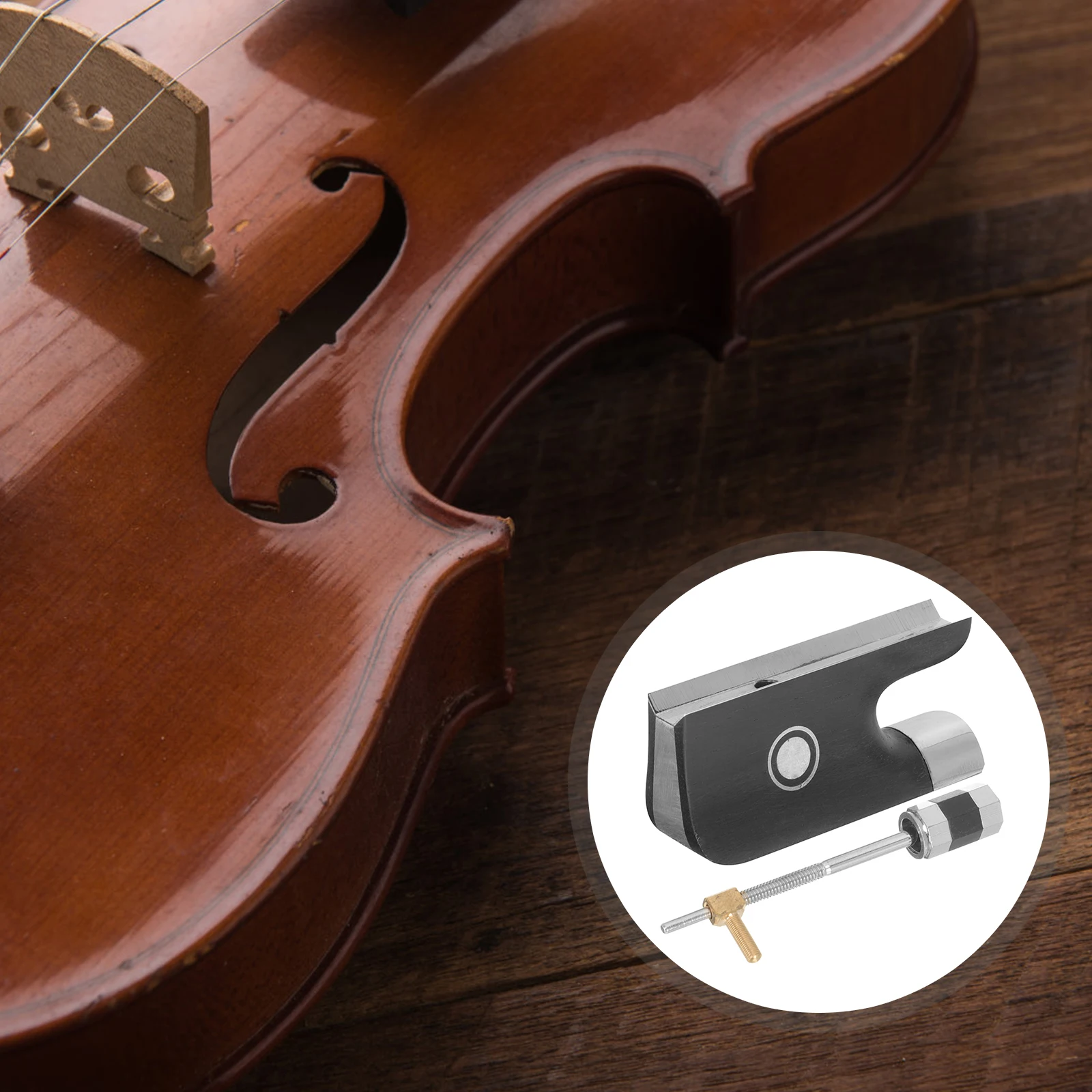 

1 Set Violin Frog Replacement Wooden Cello Metal Accessory With Screw Durable Practical Easy Install Close String