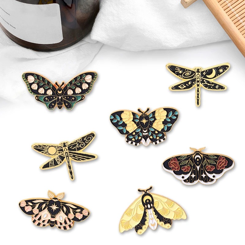 Creative Trendy Cartoon Butterfly Cute Mini Dragonfly Oil Drop Lapel Brooch Badge Pin Denim Bag Gift Men Women Fashion Jewelry