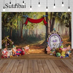 Princess Backdrop Snow White and The Seven Dwarfs Baby Shower Birthday Party Photography Background for Photo Studio Banner