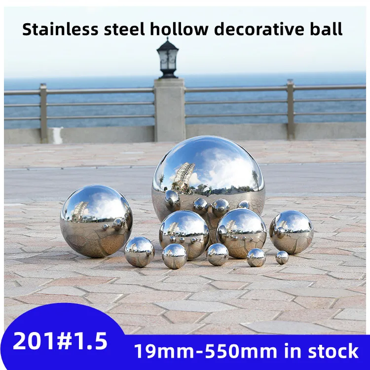 

201#1.5mm 25mm-500mm stainless steel mirror decorative ball home hotel shopping mall Park Square bar decorative ball