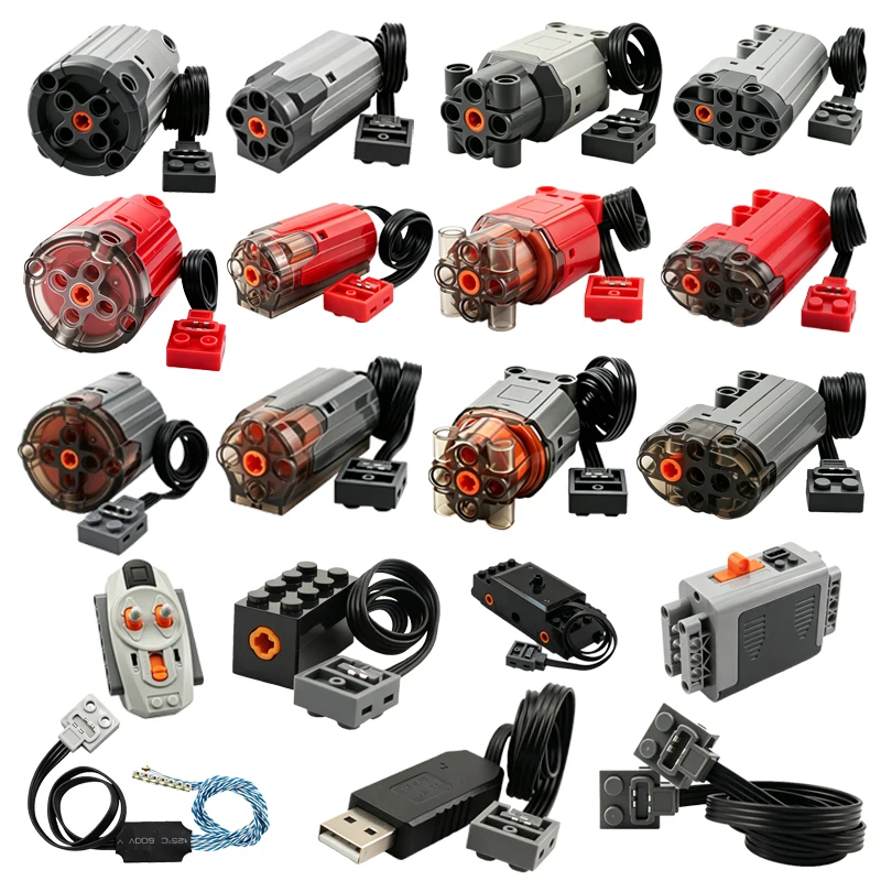 MOC Technic Building Block Upgrade Kit Power Functions Servo Motor IR Remote Receiver Battery Box Switch Light Model Accessory