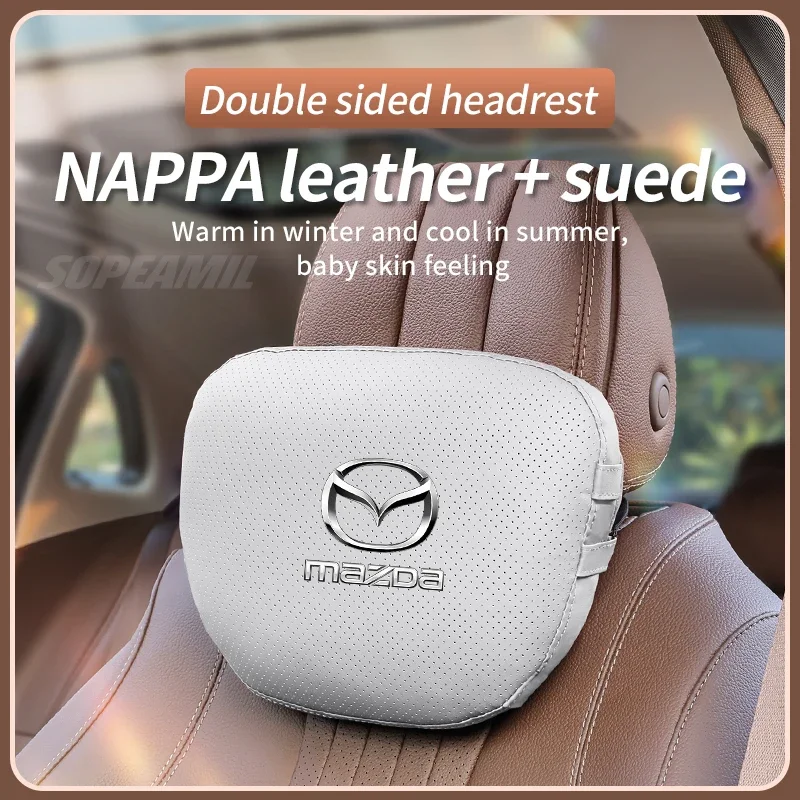 

Mazda 3 5 6 Axela Atenza CX30 CX5 CX7 CX8CX9 MX5 RX8 BT50 Leather Car Headrest Neck Support Seat Lumbar cushion Soft Neck Pillow