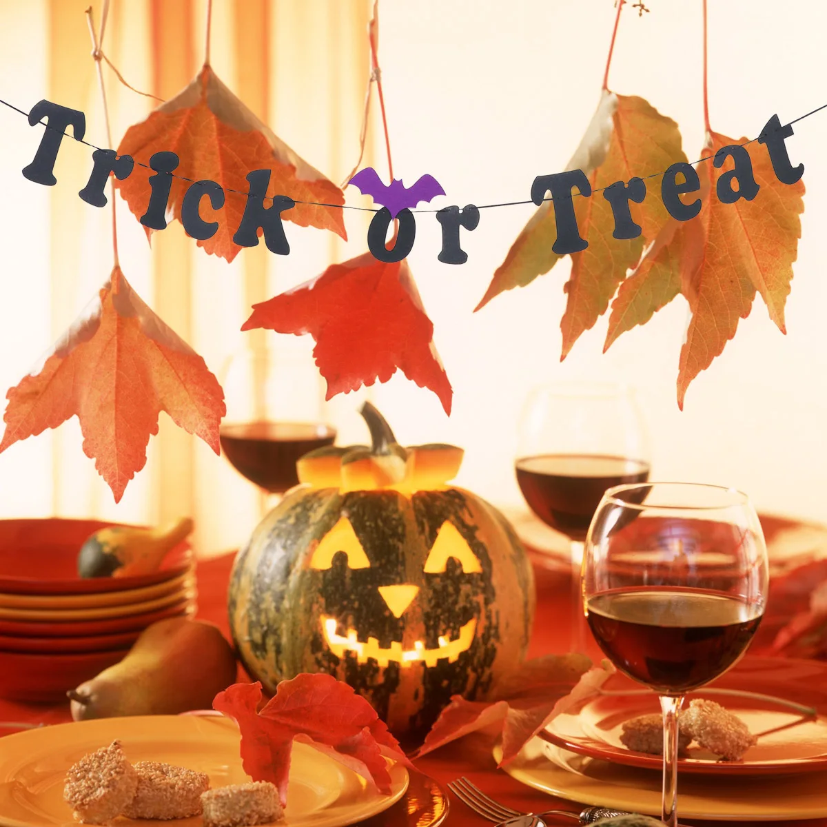 

1Pcs Black Halloween Themed Banner Horror Pattern Design Party Supplies Decoration for Haunted House Ceiling Window Doorway