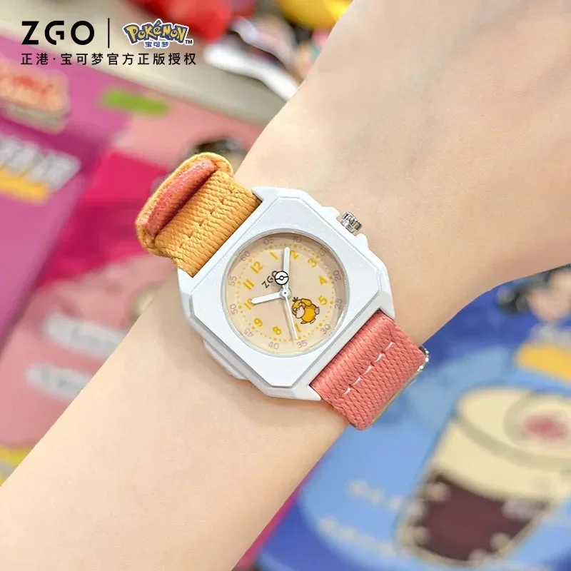 Zgo Pokemon Smart Watch Pikachu Psyduck Watch Anime Cartoon Waterproof Electronic Watch Student Boy Girl Birthday Gift Kids Toy