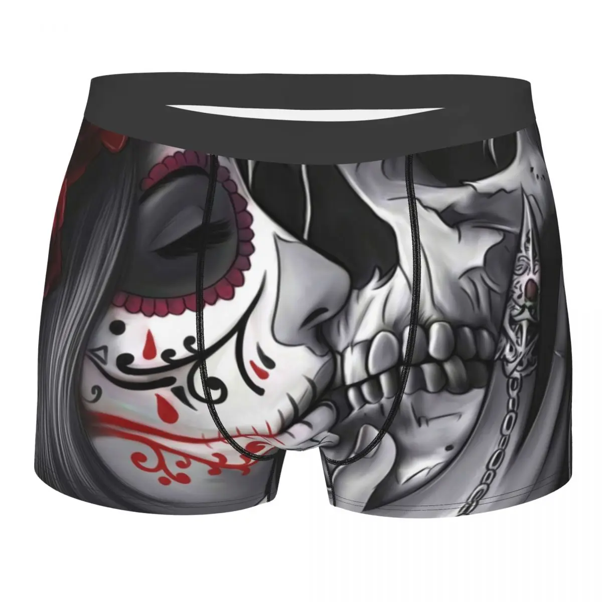 Sexy Boxer Sugar Skull Shorts Panties Men Underwear Day of the Dead Polyester Underpants for Male S-XXL