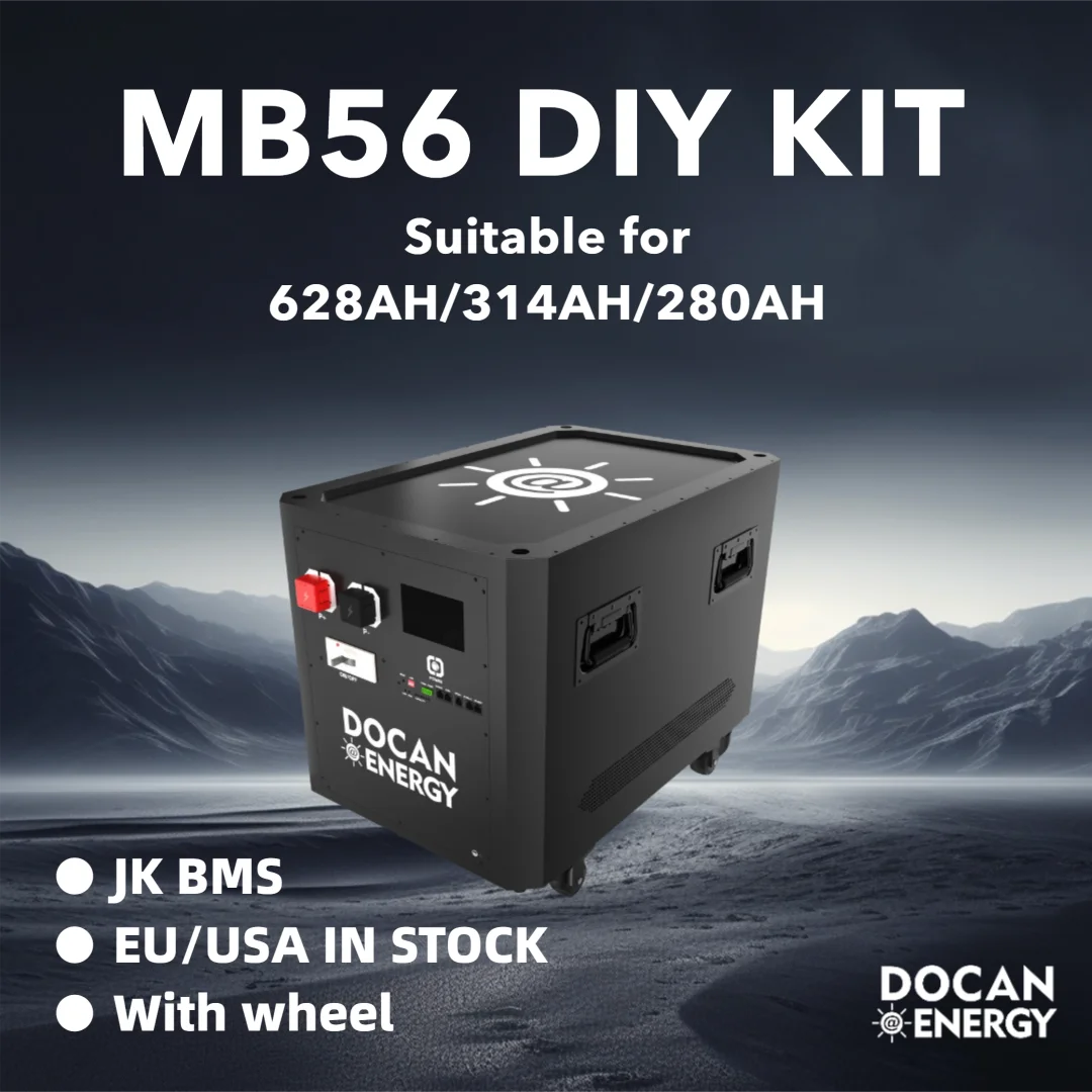 51.2v Lifepo4 Battery Box 33KWh 16s MB56 628Ah Box Kit With JK 200A V19 BMS Solar Storage Lithium Battery Box Kit