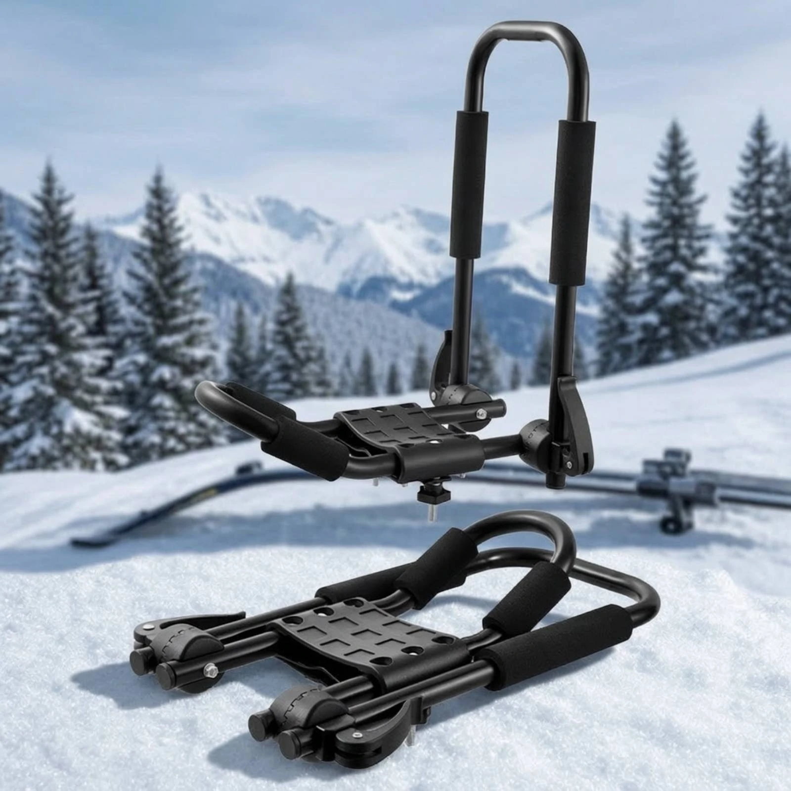 J-Bar Roof Rack Fold-down Roof Rack with Padded Arms Carrier Adjustable Sturdy for Kayakers, Road Trips
