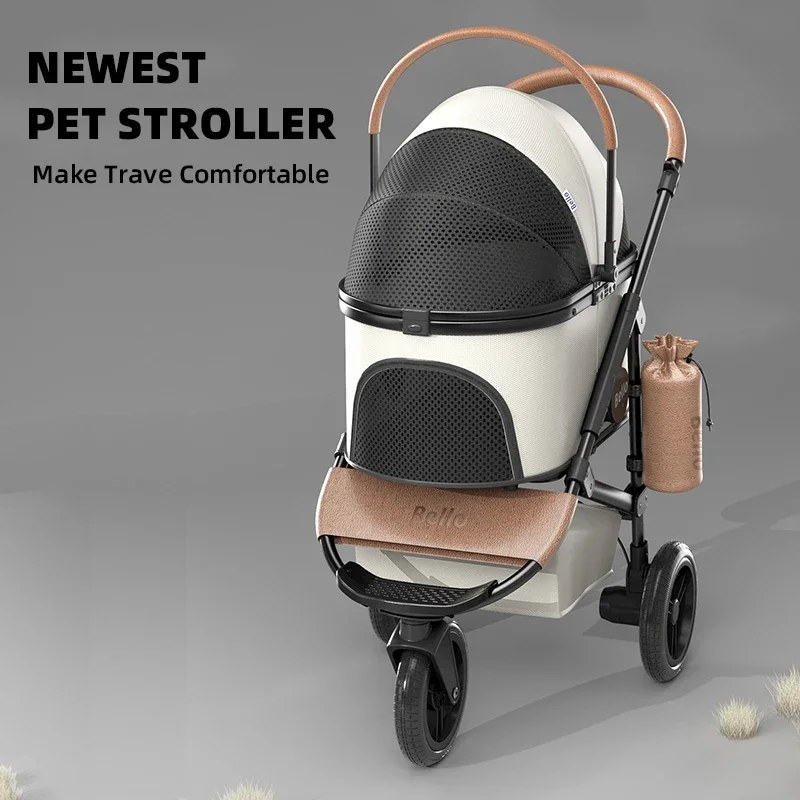 a for3-Wheel Pet Stroller for Travel & Carrying Your Furry Friend Comfortably