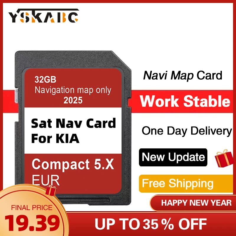 

Sat Nav Update SD Card 2025 for KIA Compact 5.X Carens/Ceed/Niro/Optima/Picanto/Rio/Soul/Sportage/Stonic 32GB EU UK GPS Maps