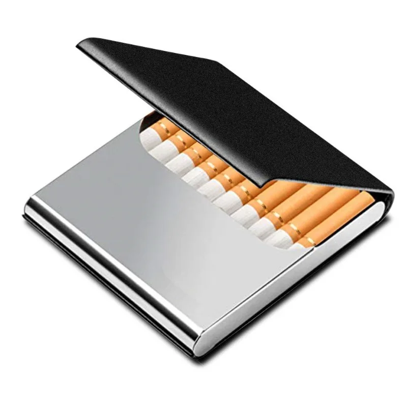 

Portable Slim Leather Cigarette Case Ultrathin Lightweight Pocket Carrying Box for Hold 10 Regular Size