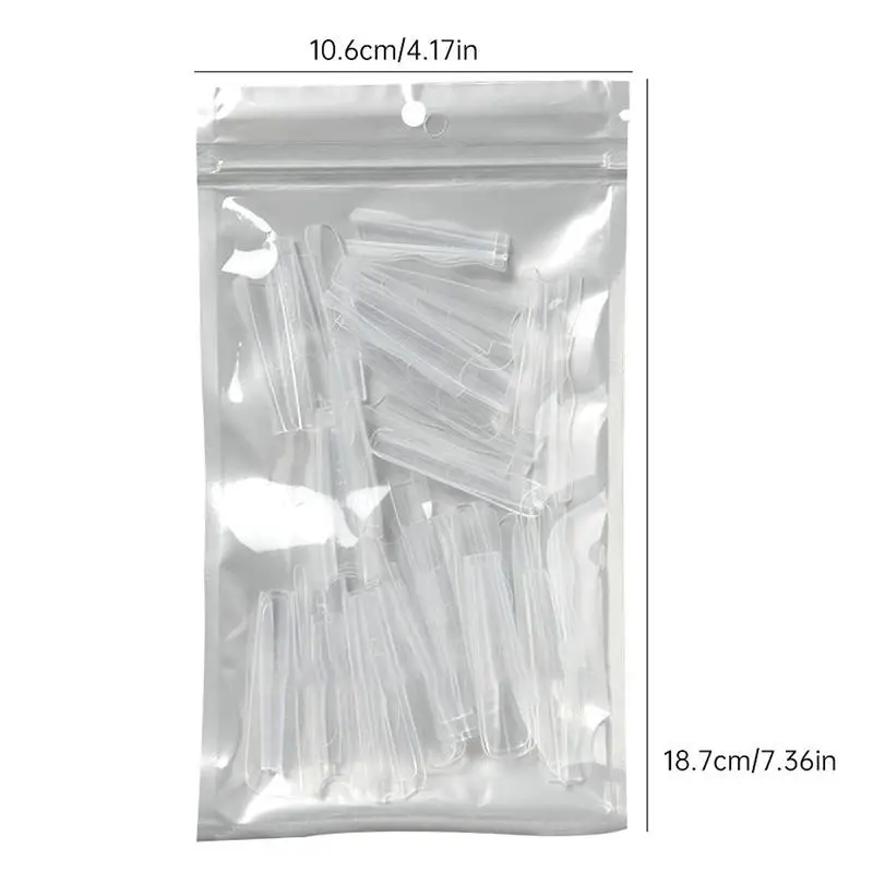 Nail Extension Poly Dual Forms 60Pcs Nail Gel Mold Quick Building Tips Durable Reusable Simple for DIY Salon Home Use