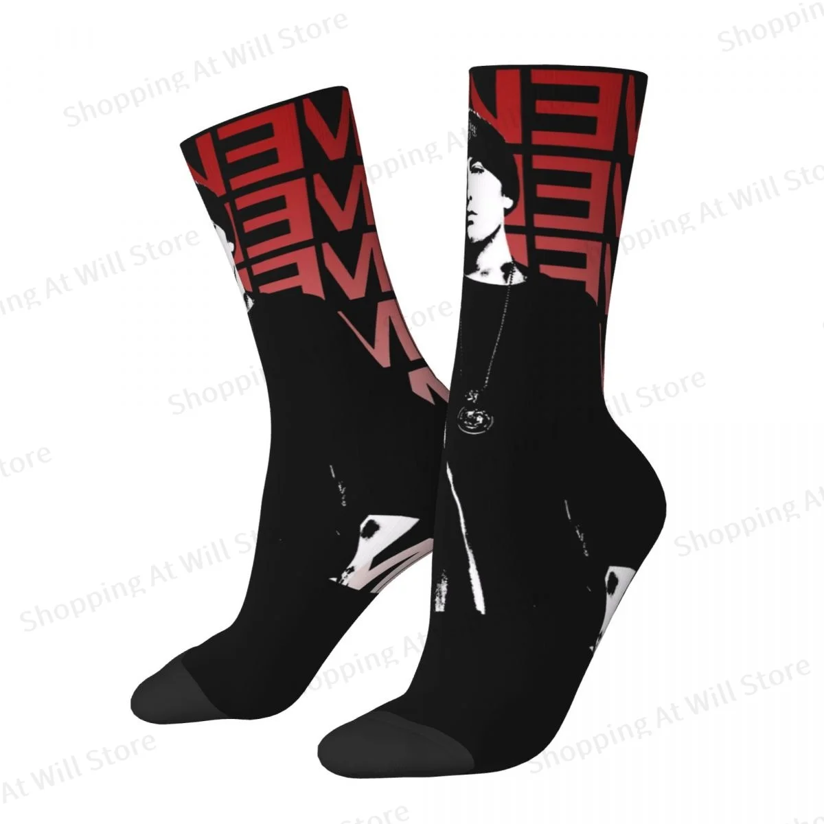 Rap Em Best Selling Eminem Famous Rapper Eminem Unisex Winter Socks Windproof Fun printing Socks Street Style Crazy Sock