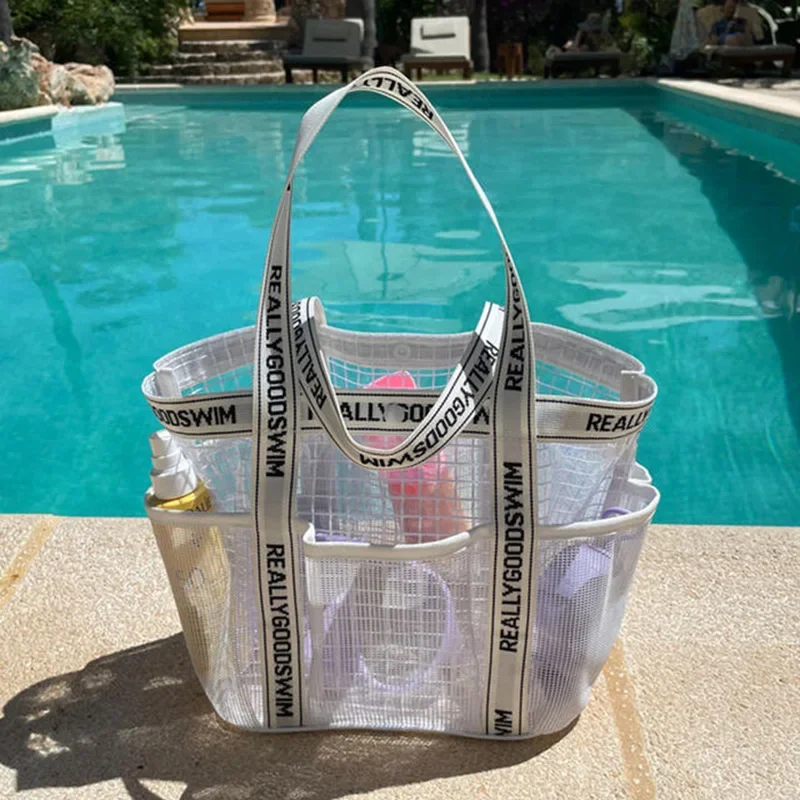 Large Capacity Surf Bag Dry Wet Separated Swim Bags Multi-pocket Travel Toiletries Storage Portable Net Bag Waterproof Beach Bag