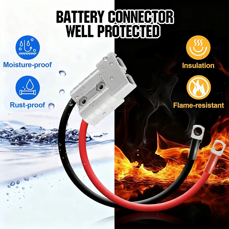 AGASHE 1 Satz 2 50 A Batterieadapter, Kabel mit O-Anschlüssen – Ladestecker für Elektrostapler, 12-V-Windenanhänger-Anschluss-Set – Detail 3