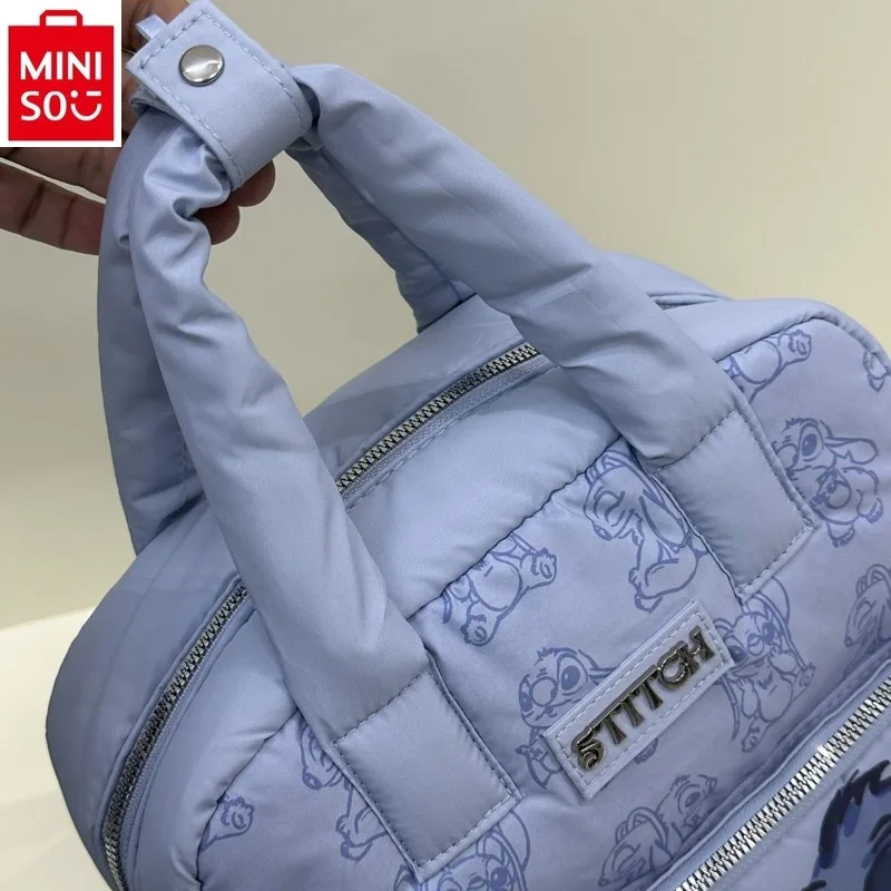 MINISO Disney Cute Cartoon Stitch Lightweight Casual Fashion Travel Bag Simple Sweet Versatile Storage Handbag