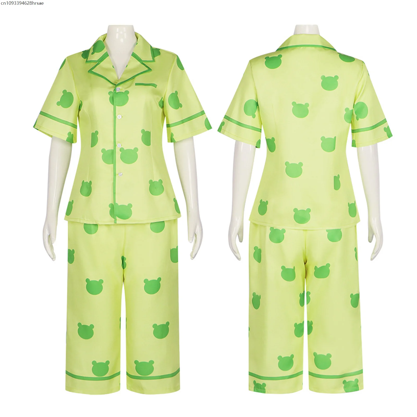

Anime Cosplay Costume Women Cute Green Frog Pajamas Outfit Halloween Role Play Uniform Suit 2025