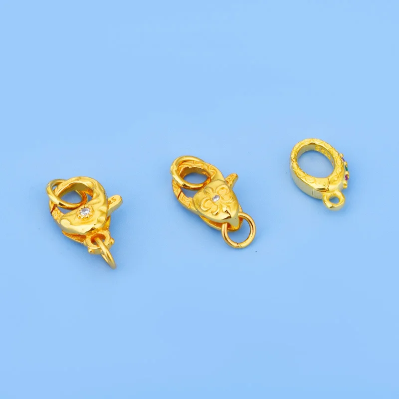 

Позолоченные пружинные пуговицы из стерлингового серебра 925 пробы, браслет ручной работы, ожерелье, соединительные кнопки