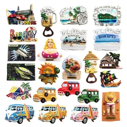 Asia Philippines Flavour 3D Fridge Magnet Tourist Souvenirs Refrigerator Magnetic Decoration Articles Collection Handicraft Gift